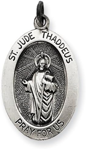 Sterling Silver Antiqued Saint Jude Thaddeus Medal, Charms for Bracelets and Necklace