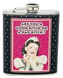 Santa Barbara FSK-1080P Olive Sandwiches Flask, Good Bitch Or Bad Bitch