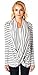 Popana Criss Cross Stripe Cardigan Top - Made in USA