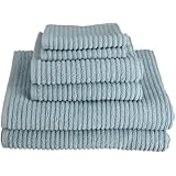 Kassatex 100-Percent Combed Extra Long Staple Turkish Cotton from our Urbane Collection 6-Piece Solid Towel Set, Spa Blue