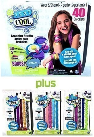 BONUS!!!...Text Cool Bracelet Studio and 3 Extra Text Cool Bracelet Kits (Bundle - Set of 4 Items)