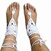 San Tokra Bridal Beach Wedding Foot Jewelry Gift Sexy Ankle Bracelet Crochet Barefoot Sandals for Women, New Nude Shoes
