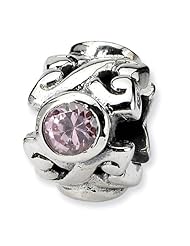 Sterling Silver Reflections Pink Cz Bead