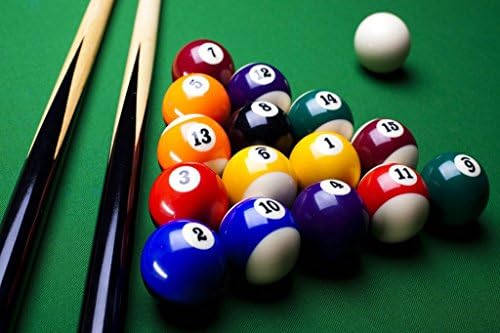 AT2352 Billiard Balls Cue Table Sport Poster Cheap Canvas Wall Art 28x42" Image Only