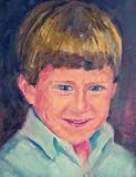 Custom Order #FQ-I0S, Oil on Canvas, Custom Painting of The Person You Love, For 1 Person of Customer's Choice, Style: Photo-Realism, with Signature Text "I MISS YOU", Canvas Size 19 x 27 inch