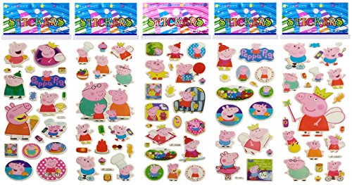 3 Sheets Puffy Dimensional Scrapbooking Party Stickers-FREE USA SHIPPING - PEPPA PIG