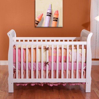 Madison 4-in-1 Convertible Sleigh Crib in White