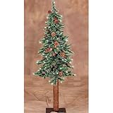 3′ Alpine Frosted Artificial Christmas Tree W/ Pine Cones – Pre-Lit Clear Lights