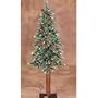 3' Alpine Frosted Artificial Christmas Tree W/ Pine Cones - Pre-Lit Clear Lights