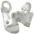 Coach Kira Metallic Signature Wedge Sandals Shoes New