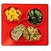 One-piece silicone placemat + plate for kids. No spill 3 Large sections for solids & liquids. Red