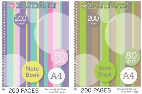 Pink &amp; Purple Stripe A4 Binder Note Book Lined 80gsm School Home College