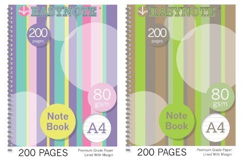 Pink & Purple Stripe A4 Binder Note Book Lined 80gsm School Home College