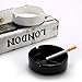 Teagas Glossy White Ceramic Cigarette Ashtray for Men and Women, Outdoors and Indoors Ash Tray, Desktop Smoking Ash Tray for Home office Decoration