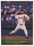 1992 Texas Rangers Nolan Ryan Duracell Battery Photo Print Ad