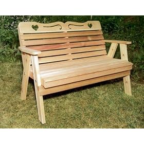 6' Red Cedar American Sweetheart Garden Bench by The Cedar Store