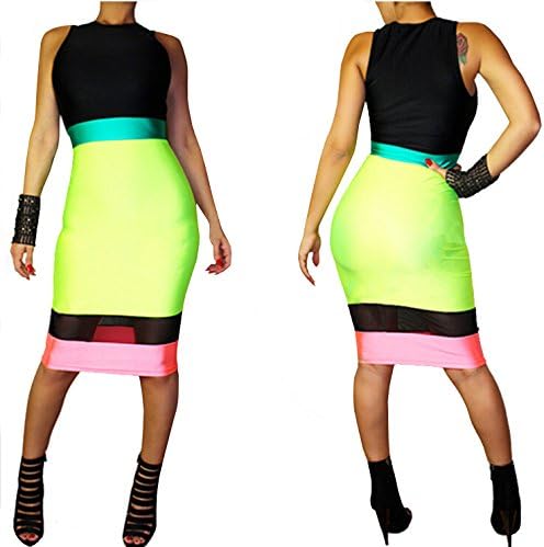 Tigo Sexy Women Sleeveless Dress Fashion Bodycon Bandage Dress Clubwear Party Dress (S)