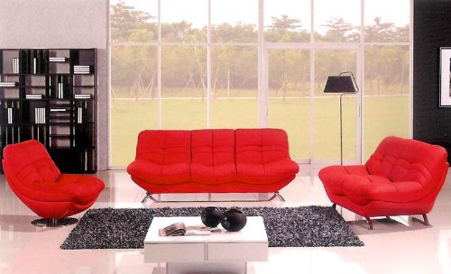 3pc Contemporary Modern Leather Sofa Set #AM-760-R 