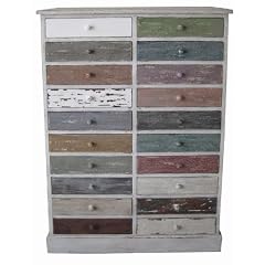 Kommode 20 Schubladen Schrank Konsole Antik - H127cm
