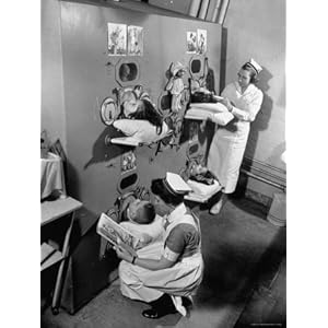 Nurses at Children's Hospital Tending Young Polio Patients Contained in Iron Lung Room Photographic Poster Print