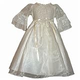 Flower Girl Dresses - Ivory Organza Dress with Lace and Embroidery (4T - 8)