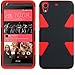 HTC Desire 626s Case, ATUS® Heavy Duty Tuff Shield Hybrid Hard Case Silicone Skin Cover + Stylus Pen (BLACK/RED)