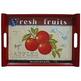 Medium Raised Handle Tray - Vintage Apples