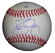 Moneyball David Justice Autographed ROLB Baseball, Oakland Athletics, Proof Photo