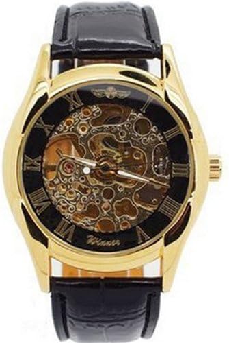 Metro Shop Winner Luxury Mens Hand-winding Black Automatic Mechanical Wrist Watch