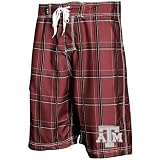 NCAA Texas A&M Aggies Maroon Plaid Slugger Boardshort