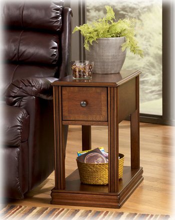 Contemporary Chair Side End Table Brown Finish