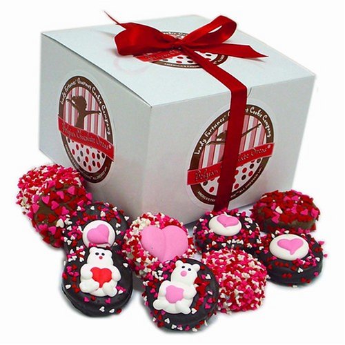 Belgian Chocolate Valentine Oreos®- Gift Box of 12 by Belgian Cookies