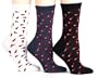 Hot Sox Women's Chili Peppers Trouser Sock, Black, Denim, White, 3-Pack