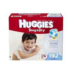 Huggies Snug and Dry Diapers, Size 4, Economy Plus Pack, 192 Count