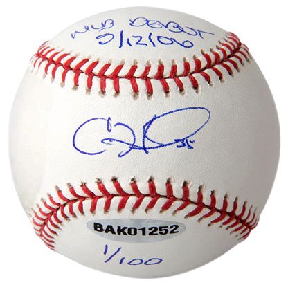 Philadephia Phillies Cole Hamels Autographed Baseball Inscribed MLB Debut - 05/12/06 (UDA)