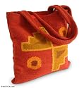 Wool handbag, 'Butterfly Suns'