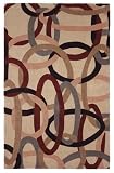 Contemporary Area Rug, 828 Mirage Collection 4'x6' Beige Rings