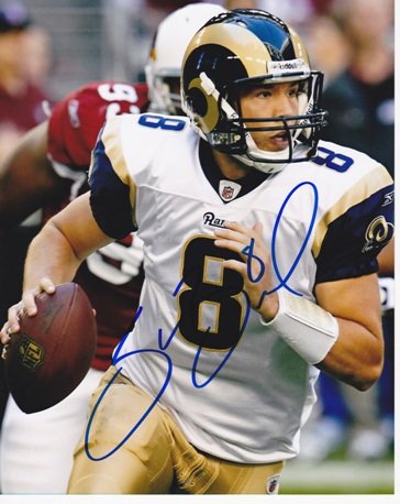 Sam Bradford Autographed St. Louis Rams 8x10 Photo - #1 Overall Draft Pick and Heisman Trophy Winner