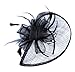 AM CLOTHES Womens Formal Party Cocktail Flower Feather Headband Fascinator Black