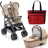 Inglesina AG41B6ECR Zippy Pram Set 2010 with free Fashionable Diaper Bag - Ecru