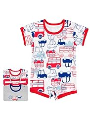 3 Pack Pure Cotton Taxi Print All-in-Ones