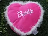 Barbie Heart Shape Pink Plush Pillow