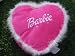 Barbie Heart Shape Pink Plush Pillow