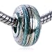 Murano Glass Bead Foil Turquoise Line Slim Fit Pandora Bead Charms Bracelet