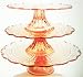 3 Tier Footed Cake Plate- Rose Pink - 3 piece set