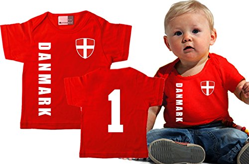 Dänemark BABY T-Shirt – EM 2016 – rot (80/86)