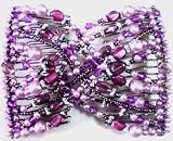 Hair Bling Purple and Lilac Pearls Hugger Double Beaded Comb 30008