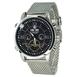 Constantin Durmont Herren-Armbanduhr XL Pasadena AnalogAutomatik Edelstahl CD-PASA-AT-STM-STST-BK