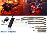 8pc Red LED Flexible Motorcycle Light Kit