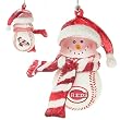 Cincinnati Reds MLB Striped Acrylic Snowman Ornament (3")